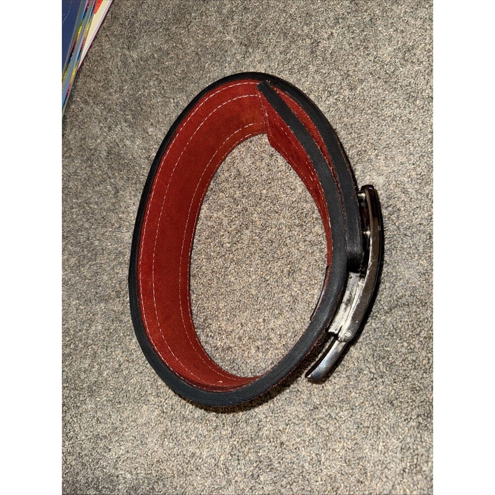 Red Lever Weight Lifting Leather Belt Approx 35”x4” See Pics Sz XS/small?